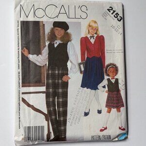 McCall's Girl's Jacket or vest, skirt and pants Uncut pattern 2153 (10-14)